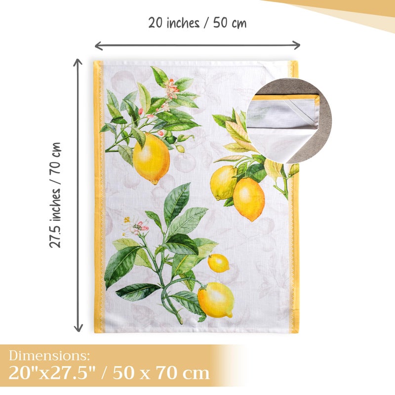 Maison d' Hermine Kitchen Towels Set of 3 100% Cotton 27.50" x 20" Reusable Cloth Tea Dish Towels Absorbent with Hanging Loop for Kitchen, Home, Dining, Cocktail Parties Spring/Summer (Limoncello) - Image 4